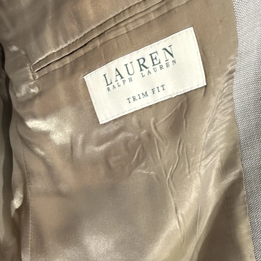 LAUREN Ralph Lauren Men's Tan Solid Trim Fit 2-Button Notch Blazer Jacket XL